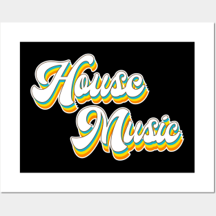 House Music, Techno, EDM, Rave, Dance Music Retro Posters and Art